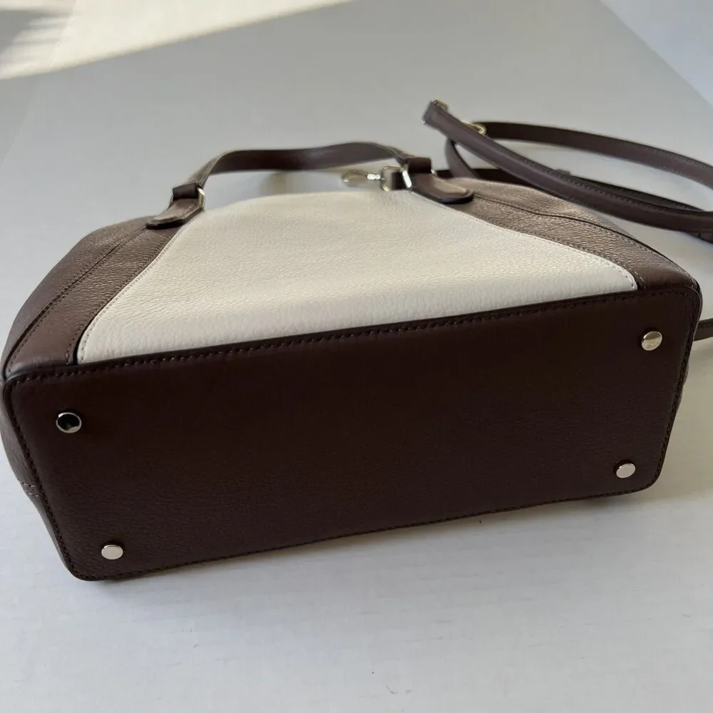KATE SPADE Colorblock Brown White Crossbody Handbag Satchel NWOT